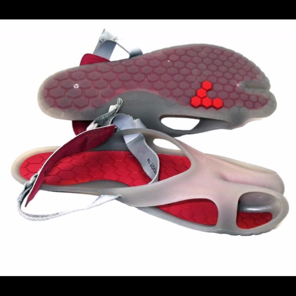 Vivobarefoot Brand Running Sandals Grey/ Crimson 9